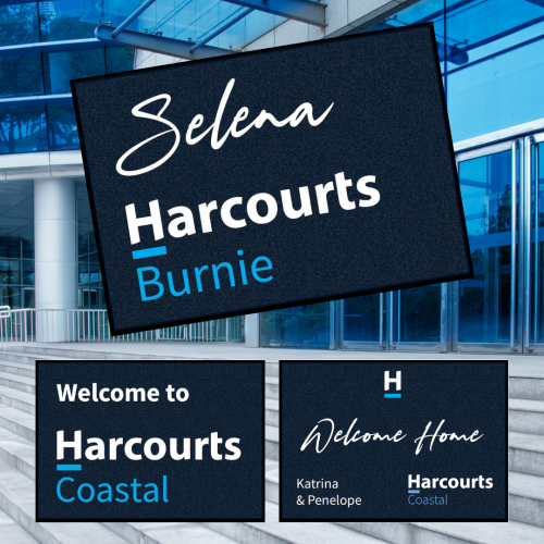 Harcourts Burnie and Coastal office logo mats