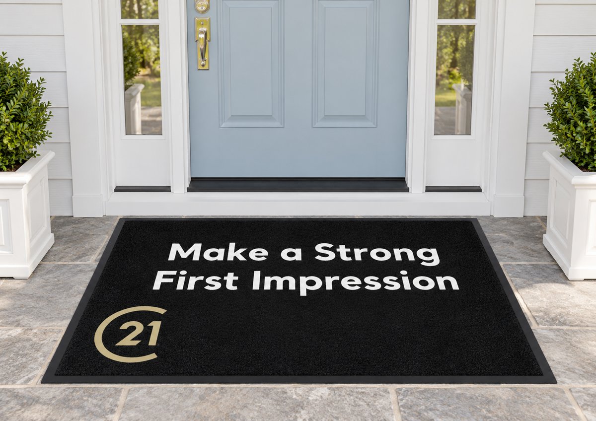 Black mat reading Make a Strong First Impression with the Century 21 logo