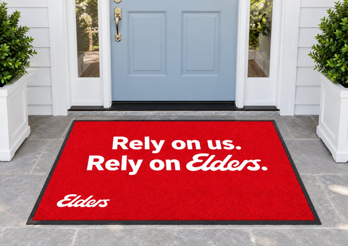 Red mat reading Rely on us. Rely on Elders.